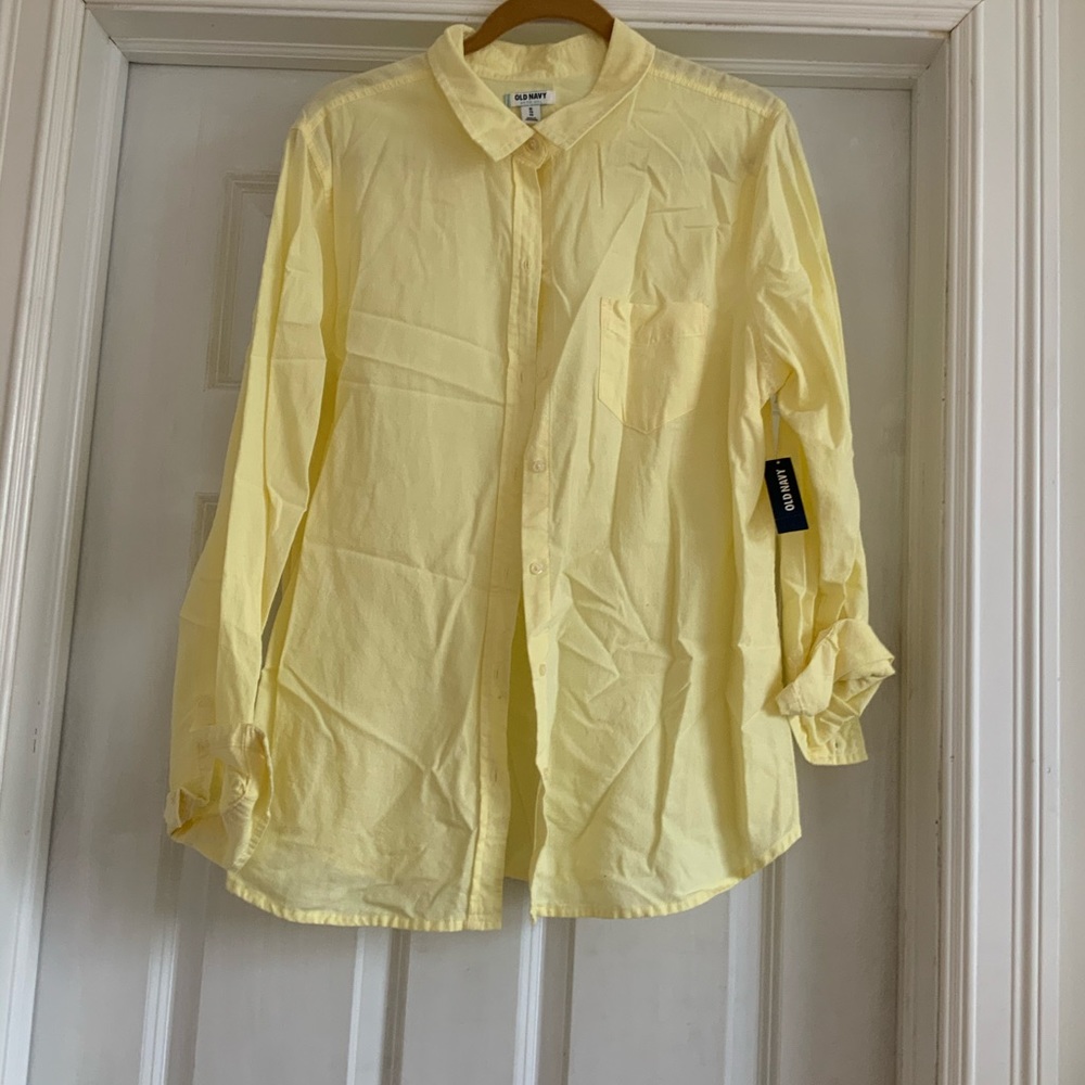 NWT Yellow chambray shirt - size XL 100% cotton